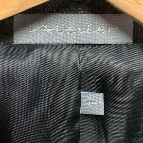 Atelier Charcoal Gray Textured Polyester Blend Blazer Suit Jacket Size 6 - Picture 6 of 13